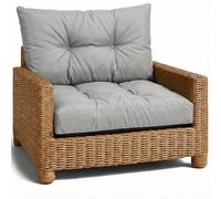 Amazinggirl Coussin Lounge Mobilier Jardin Coussin de siège 60x60 cm - Dossier Rattan Idéal pour Balcon terrasse Salon extérieur Confort Durable Coussins épais Gris Clair