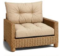 Amazinggirl Coussin Lounge Mobilier Jardin Ensemble: siège 60x60 cm et Dossier 40x60 cm - Dossier Rattan Idéal pour Balcon terrasse Salon extérieur Confort Durable Coussins épais Beige