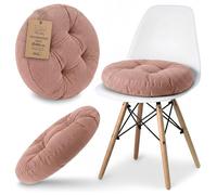 Amazinggirl Galette de Chaise Galette de Chaise carrée 40 cm en Velours Côtelé Lavable - Coussin de Chaise et Coussin de Sol pour Salle à Manger Cuisine Salon Banquette Banc Tabouret & Bureau Rose
