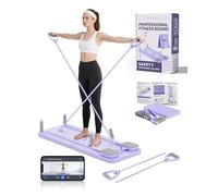 AMAZINGHOME Planche de Pilates avec rebond automatique - Équipement d'entraînement pliable pour la maison - Protection des genoux et instructions vidéo - Idéal pour les débutants et les professionnels