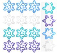 AmazingSpark Lot de 12 trombones Jumbo en acrylique avec motif flocon de neige - Cadeau pour les amateurs de livres, les enseignants, les fournitures scolaires d'hiver, le bureau, l'école, les idées