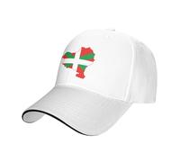 amazingtr Casquette de baseball avec drapeau carte du pays basque pour homme et femme - Réglable - Chapeau de soleil - Casquette de baseball pour papa, blanc, Taille unique