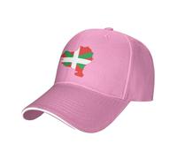 amazingtr Casquette de baseball avec drapeau carte du pays basque pour homme et femme - Réglable - Chapeau de soleil - Casquette de baseball pour papa, rose, Taille unique