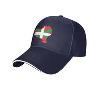 amazingtr Casquette de baseball avec drapeau carte du pays basque pour homme et femme - Réglable - Chapeau de soleil - Casquette de baseball pour papa, bleu marine, Taille unique