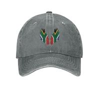 amazingtr Casquette de baseball vintage avec drapeau de l'Afrique du Sud de l'Afrique du Sud - Chapeau de pêche réglable en denim pour l'extérieur, gris, Taille unique