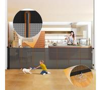 AMAZKRUS Barrière rétractable extra haute pour bébé, 300 x 105 cm, tissu en maille noire, sécurité renforcée, double serrure, extra large, barrière d'escalier pour chiens