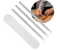 Amazleer 3pcs Outils à Gratter Professionnels pour Billets de Loterie - Set en Acier Inoxydable 304 avec Boîte Métallique, Grattage Rapide et Propre pour Tickets à Gratter, Cartes-Cadeaux (Argenté)