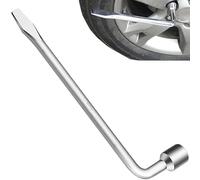 Amazleer Clé Roue de Secours de Type L, Clé pour Démonter Roue en Acier avec Tête Plate,Clé Démonte Roue Multifonctionnel à Economiser des Efforts,Outil de Douille pour Réparation de Voiture (17mm)
