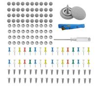 Amazleer Kit de réparation universel de ciel de toit, 126 pièces, avec mètre ruban et tournevis, rivets de réparation pour toutes les voitures