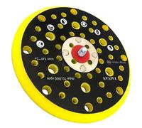 Amazleer Plateau Ponceuse à 52 trous, Base de ponçage de 150 mm, Disque de Ponçage Compatible avec La Ponceuse Mirka CEROS DEROS à Filetage 5/16 (Jaune, 6 pouces, 8, Épais)