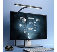 AmazLit Lampe de Bureau LED, Lampe de Bureau à col de cygne Flexible, Lampe à Détection de geste, Barre Lumineuse de Moniteur d'écran avec Pince, Température de Couleur et Luminosité Réglables,12 W