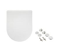Amazon Basics Abattant WC en urée en forme de D Finition mate, Blanc, 43 x 36.5 cm