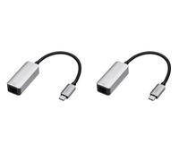 Amazon Basics Adaptateur Aluminium USB 3.1 Type-C vers Gigabit Ethernet RJ45, Gris 5,23 cm x 2,06 cm x 1,5 cm (Lot de 2)