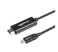 Amazon Basics Adaptateur pour Câble Unidirectionnel USB-C (Source) vers HDMI (Écran), Compatible Thunderbolt 3, 4K à 30Hz, 1,8m, Noir