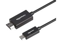 Amazon Basics Adaptateur Premium pour Câble Unidirectionnel USB-C (Source) vers HDMI (Écran) en Aluminium, Compatible Thunderbolt 3, 4K à 60Hz, 1,8m, Noir
