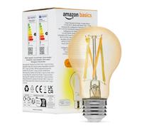 Amazon Basics Ampoule LED à Filament Connectée A60, Blanche Réglable, Wi-Fi 2,4GHz, Fonctionne Uniquement Avec Alexa, Lot de 1