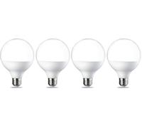 Amazon Basics ampoules LED en forme de globe G93 Culot Edison à vis E27 14,5 W (équivalent 100 W) Blanc chaud vif Intensité non variable, Lot de 4