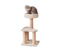 Amazon Basics Arbre à chat avec griffoirs, pour la maison, beige, taille M (40 x 40 x 80 cm)