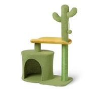 Amazon Basics Arbre à Chat en Forme de Cactus pour Chats et Chatons d’Intérieur, Griffoir avec Perchoir Incurvé et Niche Confortable, Balle Suspendue Interactive, Hauteur 77,9cm, Vert