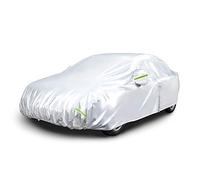 Amazon Basics Bâche automobile argentée résistante aux intempéries, tissu Oxford 150 D, berlines jusqu’à 483 cm