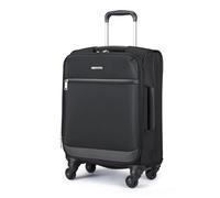 Amazon Basics Bagage Cabine Souple (53 cm), Valise 4 Roues Pivotantes à 360°, Extensible, Poche Zippée et Sangles, Poignée Télescopique, Noir