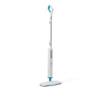 Amazon Basics Balai vapeur pour nettoyage des sols durs, avec 3 tampons lavables, Convient à Tous Les sols durs, 30.5 x 13.9 x 0.5 cm, Bleu