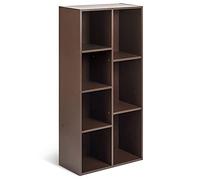 Amazon Basics Bibliothèque avec 7 compartiments, étagère de bureau, bibliothèque, salon, chambre à coucher, cube, Marron (Expresso), 50 x 24 x 106 cm