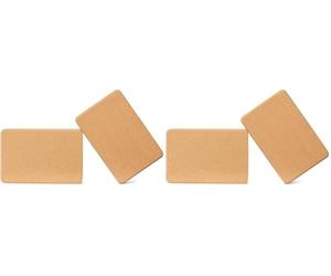 Amazon Basics Bloc de Yoga en Liège Naturel, 23 x 15 x 8cm, lot de 4