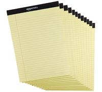 Amazon Basics Blocs à lignes étroites, Canary (50 feuilles de papier, lot de 12), 21.5 cm x 29.8 cm canari, Letter