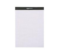 Amazon Basics blocs de papier quadri-roulés, 21.5 cm x 29.8 cm, Lot de 2, Blanc