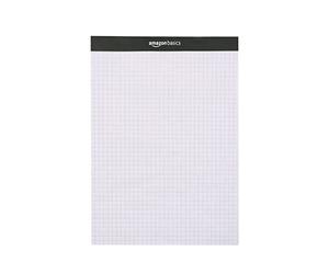 Amazon Basics blocs de papier quadri-roulés, 21.5 cm x 29.8 cm, Lot de 2, Blanc