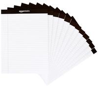 Amazon Basics Blocs-notes, ligné, 21.6 x 29.8cm, 12 unités (12 x 50 feuilles), Blanc