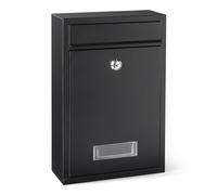 Amazon Basics Boîte aux Lettres Murale verrouillable, en Acier galvanisé Durable, 32.5cm H x 21.5cm W x 9.0cm D, Noir