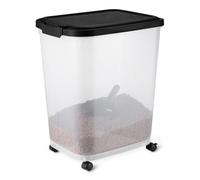 Amazon Basics Boîte de Conservation de Nourriture pour Animaux, 15.8 kg,Transparent et Noir