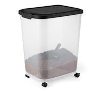 Amazon Basics Boîte de Conservation de Nourriture pour Animaux, 22.6 kg,Transparent et Noir