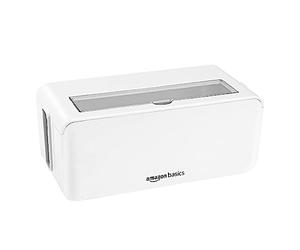 Amazon Basics Boîte de rangement pour câbles, pour cacher et organiser vos câbles, Petite, blanc