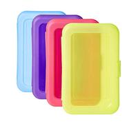Amazon Basics - boîtes à crayons, 4 pièces, Multicolore, Uni