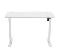 Amazon Basics Bureau assis-debout électrique réglable en hauteur, ergonomique, facile à utiliser, plateau blanc et cadre blanc, 120 x 60 cm