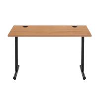 Amazon Basics Bureau de Télétravail, Bureau de Gaming, Bureau pour Ordinateur Avec Passe-Câbles, Plateau de 25mm d’Épaisseur, Montage Moderne et Simple, Cadre Noir, Chêne, 120 x 60 x 73,6cm