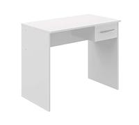 Amazon Basics Bureau d'ordinateur moderne avec 1 tiroir, montage facile, 50 x 90 x 73 cm, blanc