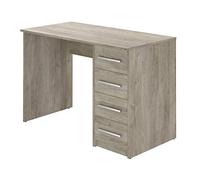 Amazon Basics Bureau d'ordinateur moderne avec 4 tiroirs, montage facile, 56 x 110 x 73 cm, chêne