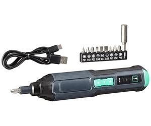 Amazon Basics by SKIL Manche de tournevis rechargeable sans fil 3,6 V (4 V max) avec 10 embouts et câble USB