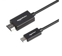 Amazon Basics Câble adaptateur en aluminium haute qualité USB-C (source) vers HDMI (écran), compatible avec Thunderbolt 3, 4K à 60 Hz, 0.9 m, noir