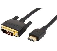 Amazon Basics Câble adaptateur HDMI-A vers DVI, Bidirectionnel 1080P, Plaqué or, 0.9 m, Noir