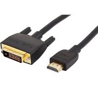 Amazon Basics Câble adaptateur HDMI-A vers DVI, Bidirectionnel 1080P, Plaqué or, 3 m, Noir