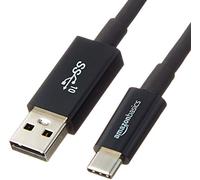 Amazon Basics Câble de Charge USB-C vers USB-A 3.1 Gen 2, Charge Rapide, Haut débit 10 Gbit/s, certifié USB-If, Compatible avec iPhone 16/15, iPad, tablettes, Ordinateurs Portables, 0,9m, Noir