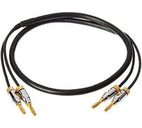 Amazon Basics Câble de hauts-parleurs avec fiches bananes plaquées or - CL2 - 99,9 % sans oxygène - 0.9 m, Noir, auxiliaire