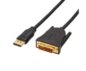 Amazon Basics Câble DisplayPort vers DVI, 1.82 m, Lot de 10, Noir
