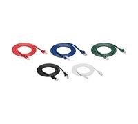Amazon Basics Câble Ethernet Cat 6 RJ45, Protégé Contre les Plis, 1.5 m, lot de 5, Noir/rouge/bleu/blanc/vert