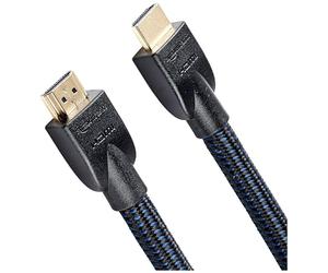 Amazon Basics Câble HDMI mâle A vers HDMI mâle A tressé 7.6 m, 25 feet, Noir